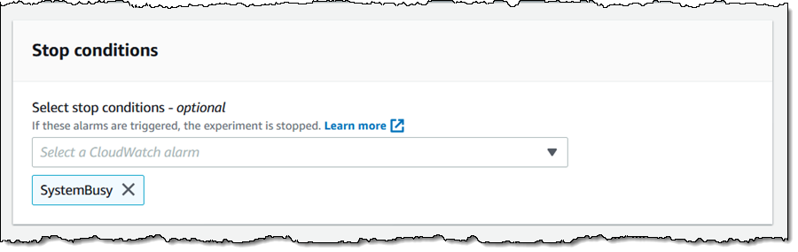 Setting a stop condition